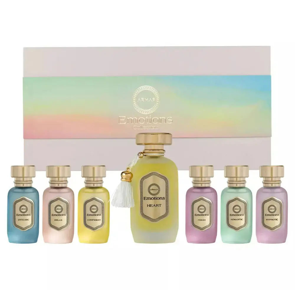 Armaf Emotions Eau De Parfum Collection Gift Set bottles and packaging