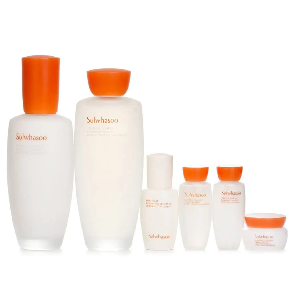The Sulwhasoo Essential Comfort Daily Routine Set displayed on a luxury vanity