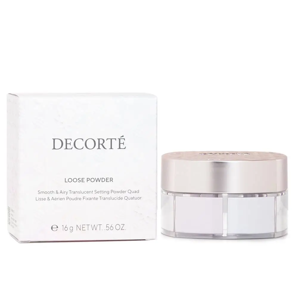 Decorté Loose Powder luxury packaging on a vanity