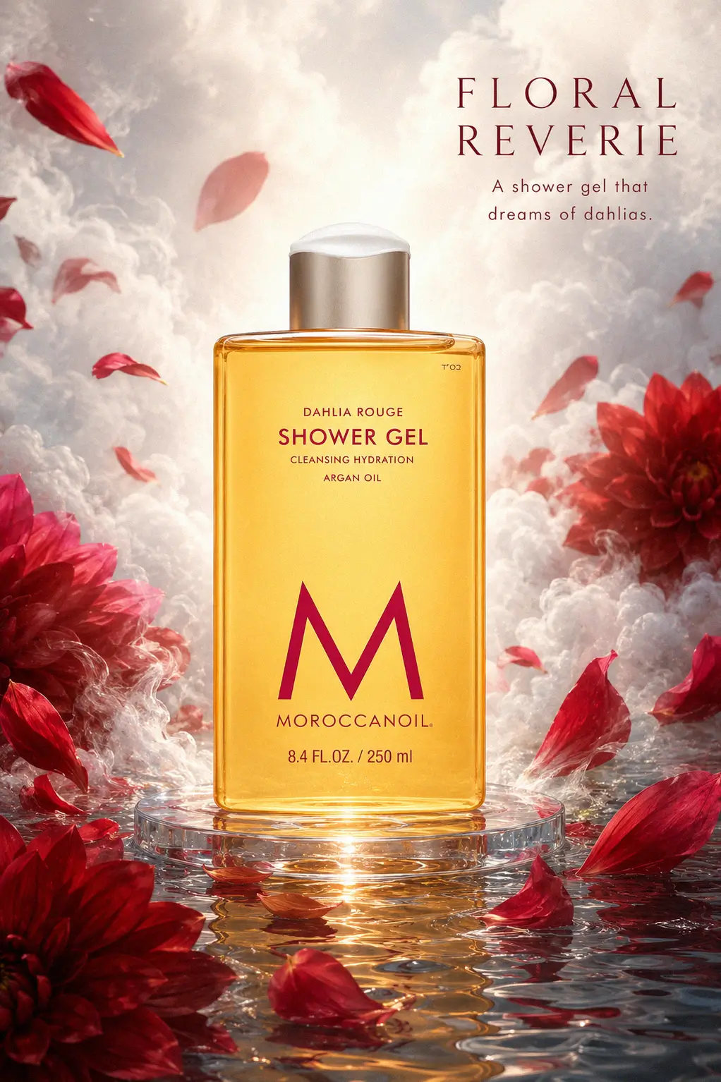 Moroccanoil Dahlia Rouge Shower Gel packaged for gifting