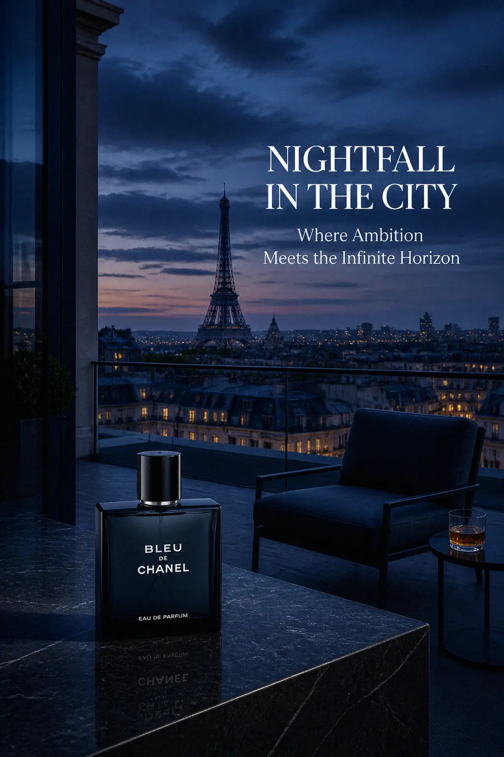 The elegant silhouette of Bleu de Chanel Eau de Parfum