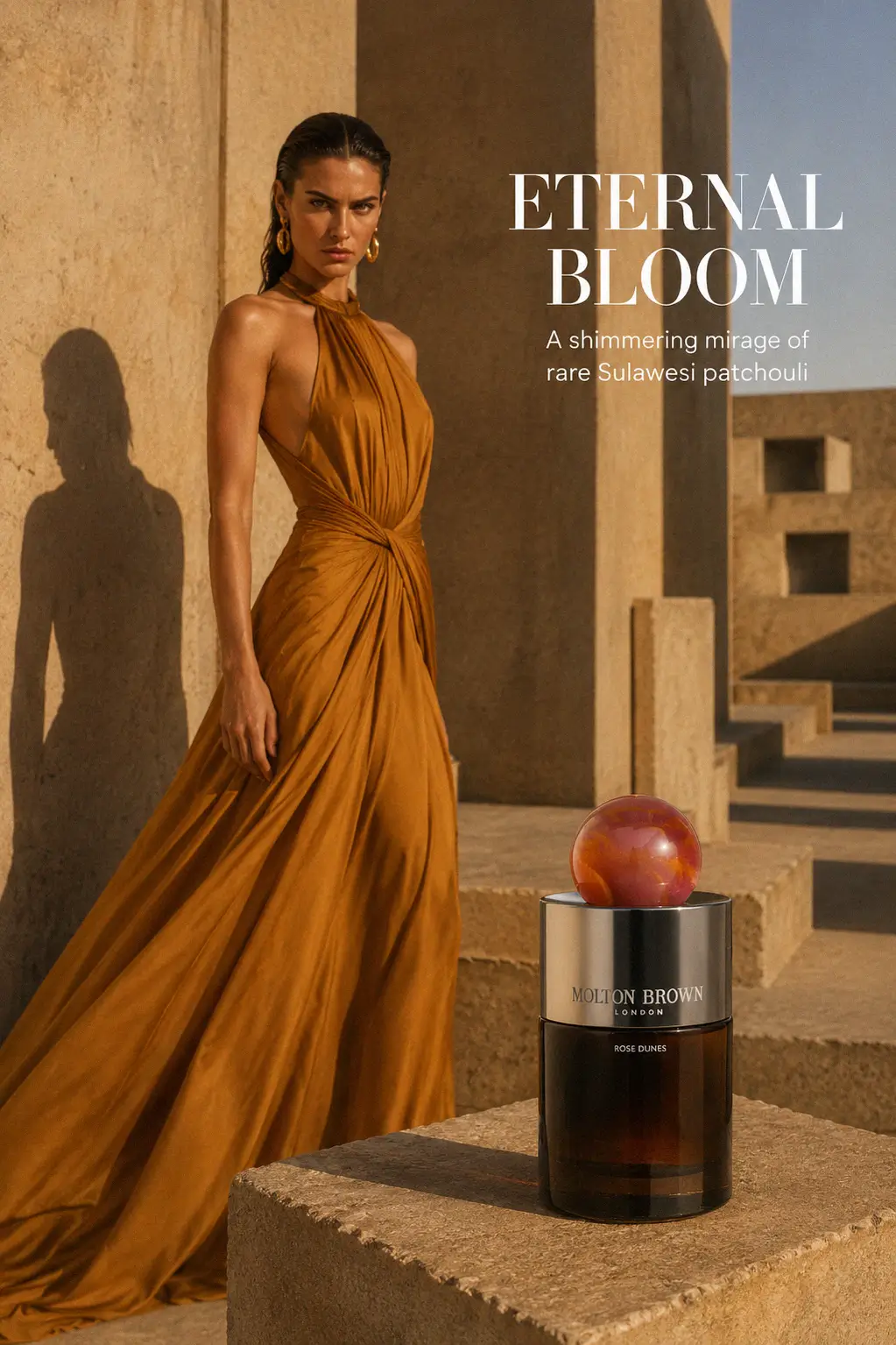 Molton Brown Rose Dunes perfume display