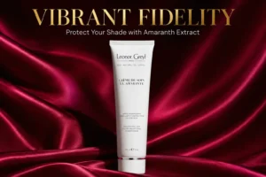 A sleek airless tube of Leonor Greyl Paris Crème de Soin à l'Amarante on a white marble surface.