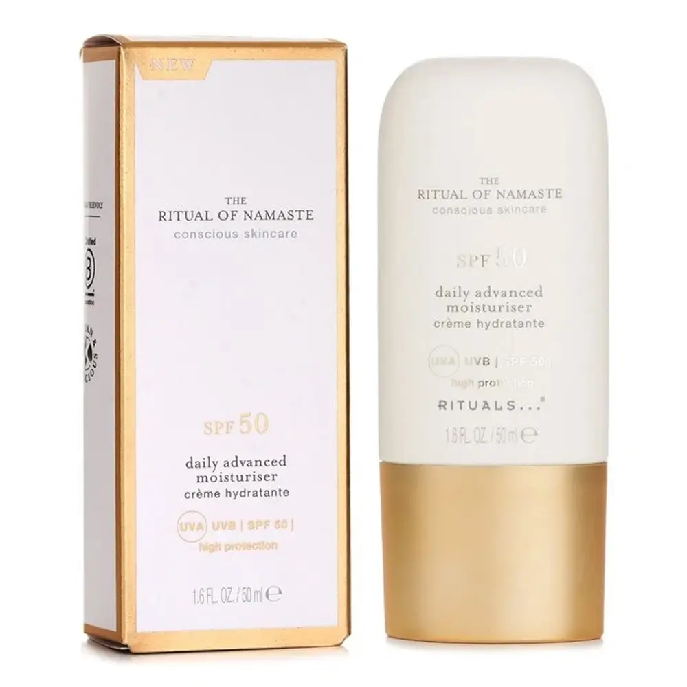 The Ritual of Namaste skincare collection display