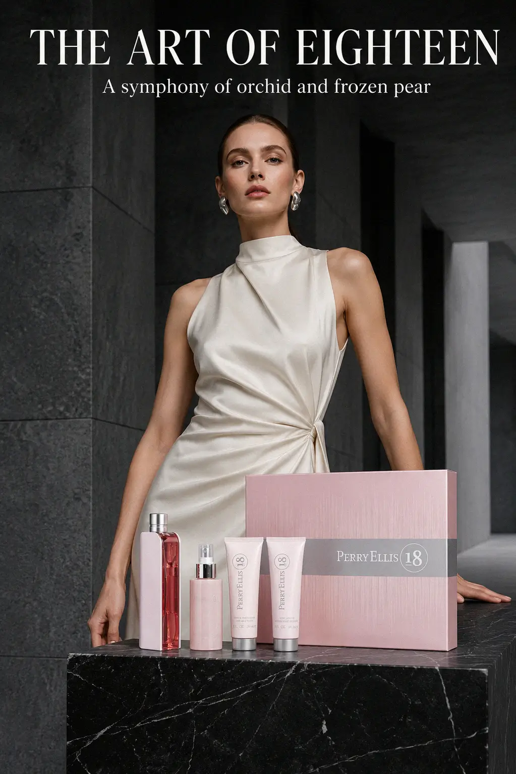 A 3-step scent layering ritual featuring the Perry Ellis 18 perfume