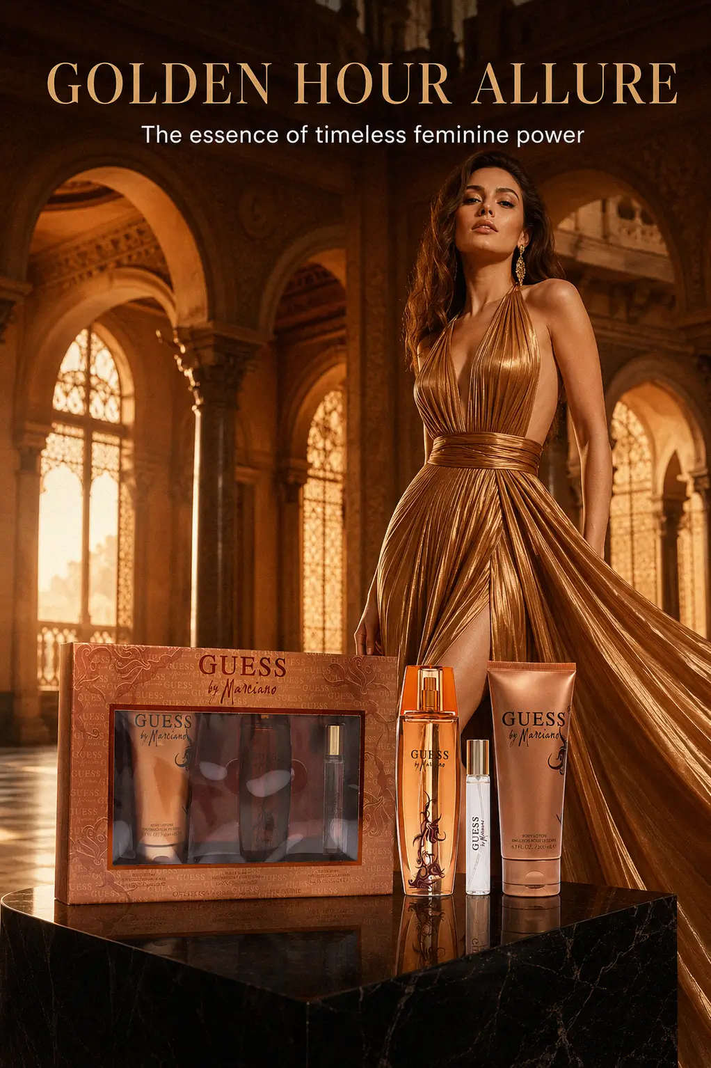 Luxury layering ritual with body lotion and perfume