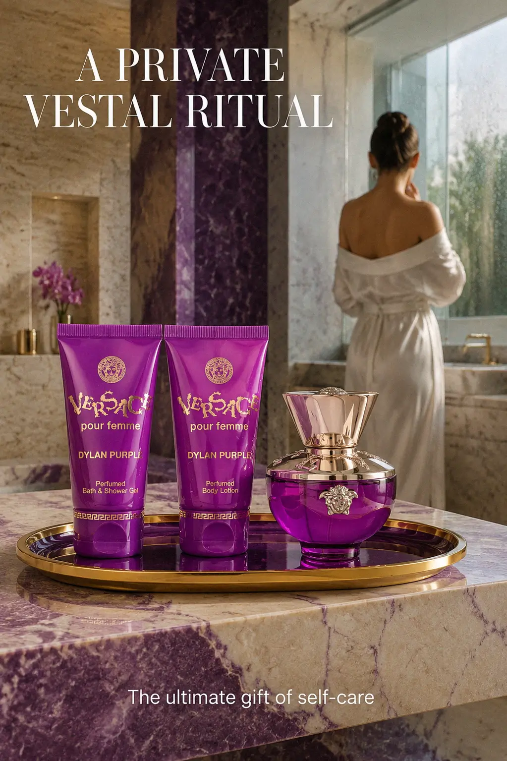Detailed view of the Versace fragrance finish