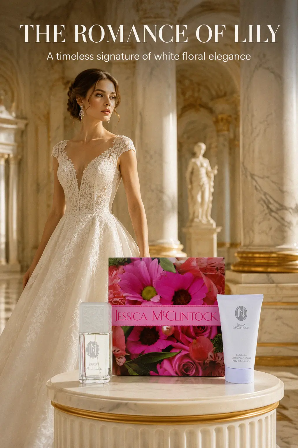Classic floral bottle and lotion for women