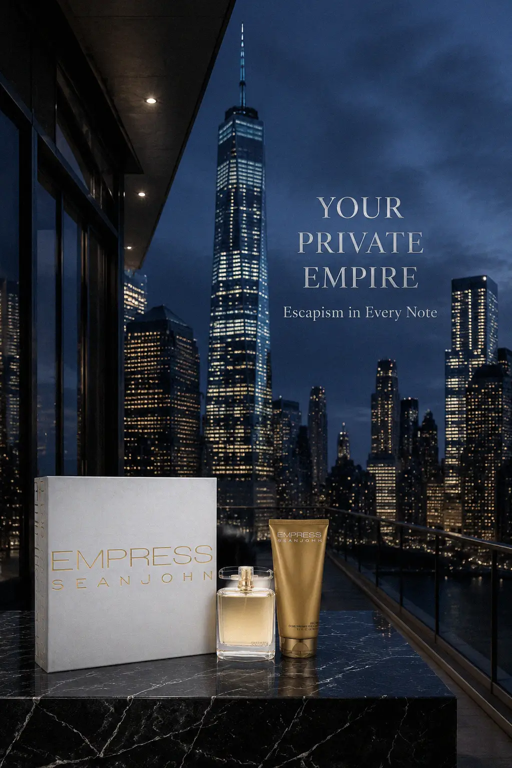 Close up of the Empress fragrance and body cream duo