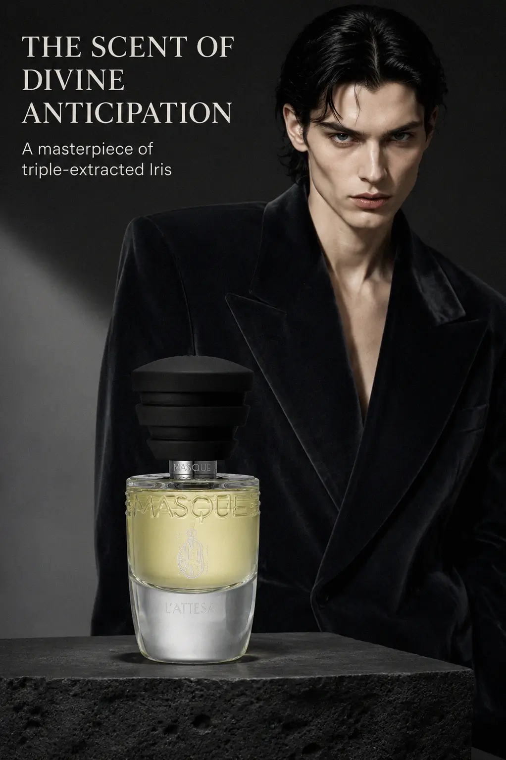 Rare iris notes and champagne accord in niche perfumery