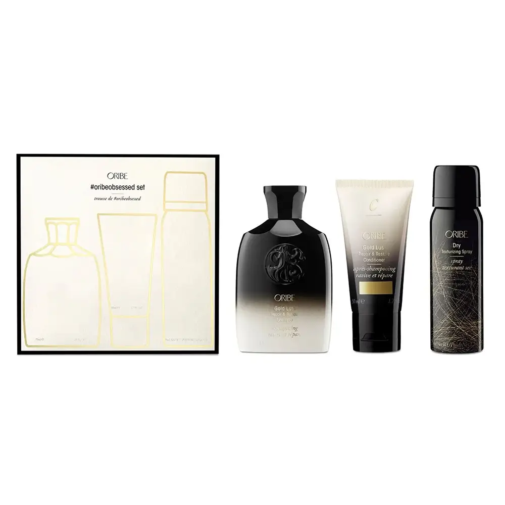 The Oribe Obsessed Discovery Set featuring repair and texturizing essentials