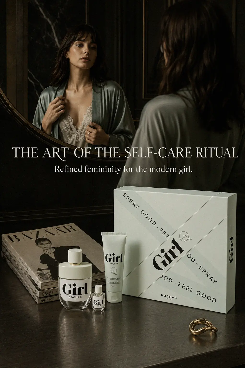 Rochas Girl Gift Set aesthetic lifestyle shot