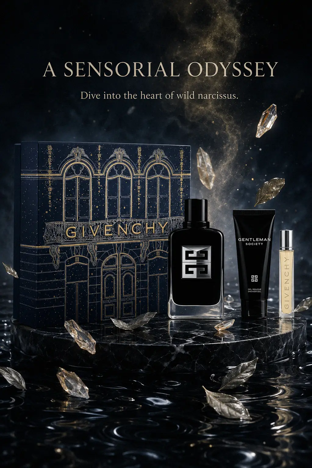 Gentleman Society perfume bottle and packaging close up