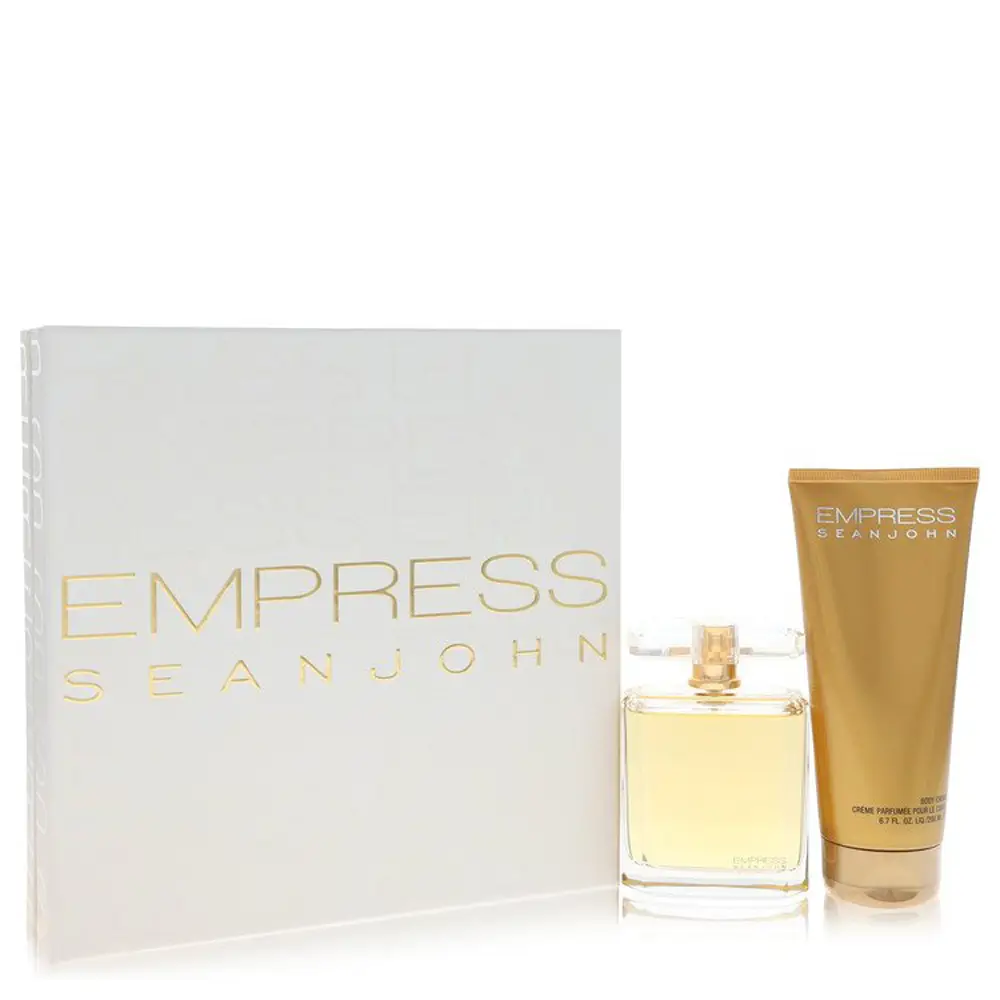 The Sean John Empress Gift Set display with perfume and body cream