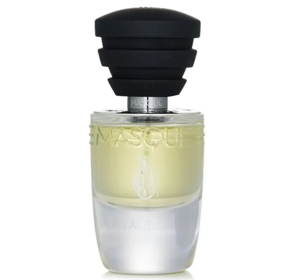 The sophisticated bottle of L'attesa Eau De Parfum displayed on silk
