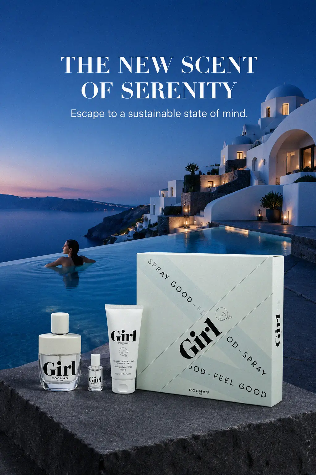 Detailed view of the Rochas Girl Gift Set components